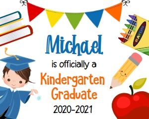 KINDERGARTEN GRAD SIGN BOY: KINDERGARTEN GRAD SIGN BOY