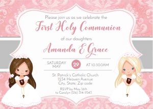 pink and gray communion design preview