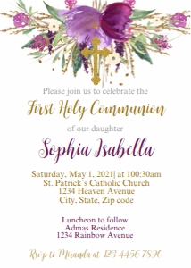 lavender gold invitation design preview