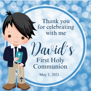 blue b communion tag design preview
