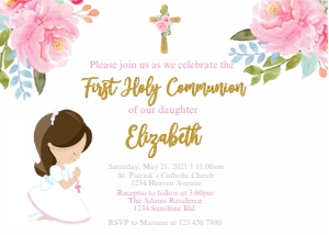 praying girl invitation design preview