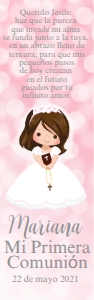pink bokeh communion bookmark design preview