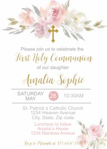 pink roses communion design preview