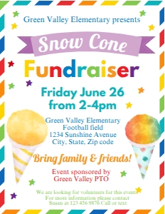 snow cone fundraiser design preview