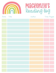 reading log rainbow design preview