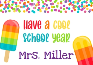 cool school year  postcard design preview