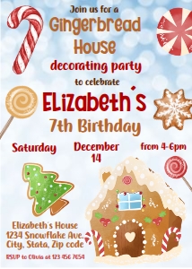 gingerbread house invite design preview