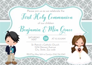 siblings communion invite design preview