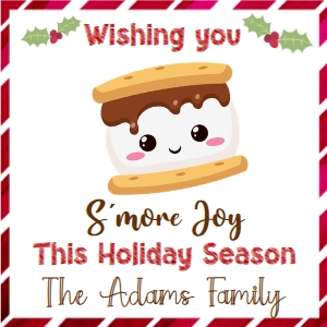 kawaii smores christmas tags design preview