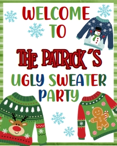 ugly sweater editable sign design preview
