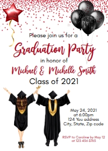 red and black graduation design preview
