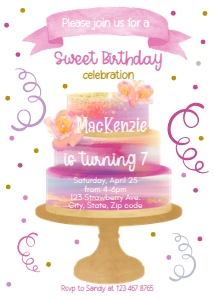 rainbow cake decorating invite design preview