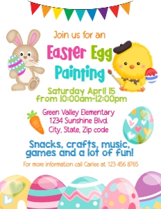 easter egg painting flyer design preview