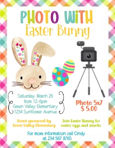 photo with bunny design preview