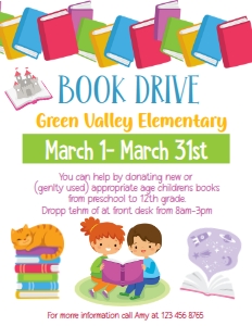 book drive flyer: book drive flyer