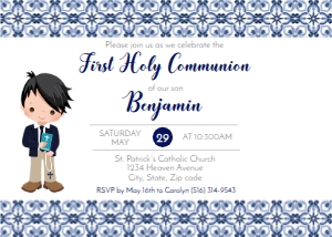 blue tile communion invite design preview