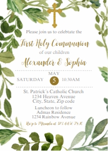 greenery leaves communion design preview