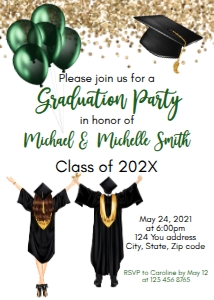 green gold graduation design preview