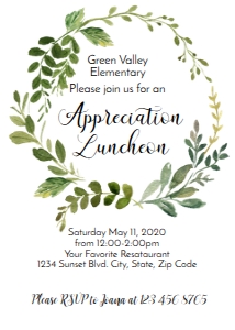 appreciation Luncheon greenery design preview