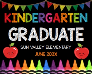 kindergarten graduate chalkboard sign design preview