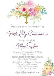spring floral communion invite design preview