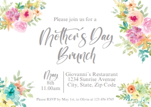 Spring floral mothers b invite: Spring floral mothers b invite