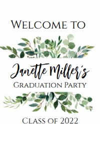 graduation greenery sign 24x36: graduation greenery sign 8x10