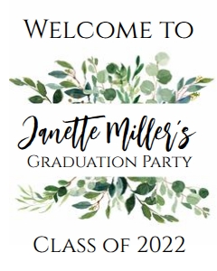 graduation greenery sign 16x20: graduation greenery sign 8x10