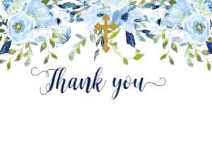 blue floral communion thank you card design preview