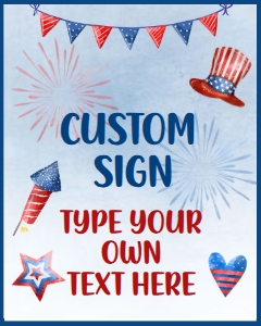 4th july table sign: 4th july table sign