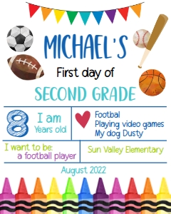 sports first day white board design preview