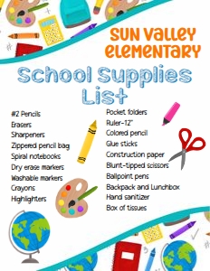 school supplies list2: school supplies list2