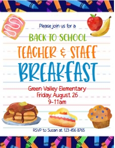 breakfast crayons background design preview