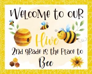 bee welcome sign design preview
