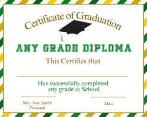green and gold diploma design preview