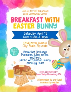 easter breakfast flyer design preview