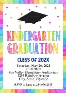 rainbow kindergarten grad design preview