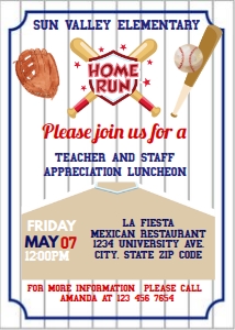 baseball luncheon invite 5x7 design preview