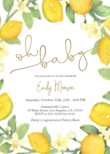 Oh Baby Invitation - Lemon design preview