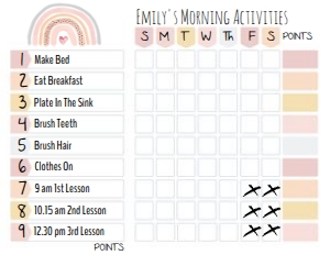 Rainbow Morning Routine Chart design preview