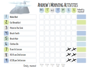 Mountain Adventure Child Routine Chart design preview