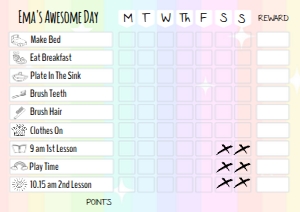 Bright Rainbow Chores Chart design preview