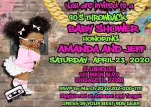 Hip Hop Girl Invite design preview