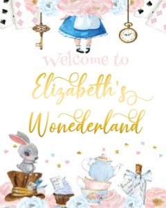 Wonderland Pink Welcome Sign 8x10 or 16x20: 857096536