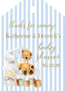 Teddy Bear Blue Thank You Tag design preview