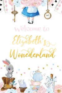 Wonderland Pink Welcome Sign 20x30 or 24x36: 857096536