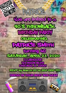 hip hop birthday invite: 1011882623