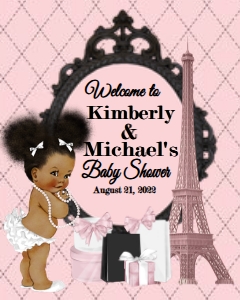 Black Pink Paris Baby Welcome 16x20 or 8x10: 1214585105