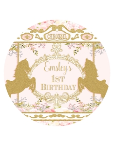 Pink Carousel Charger Insert: 1164464450