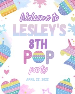 POP Party Welcome 16x20 or 8x10: 1188964560
